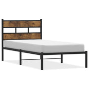 Letto singolo | Letto per adulti | Giroletto senza Materaso in Metallo Rovere Fumo 107x203 cm