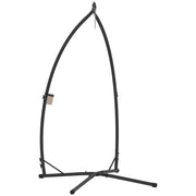 Sedia da giardino sospesa ¨C Zephmum ¨C Nero, struttura in acciaio, con portabevande