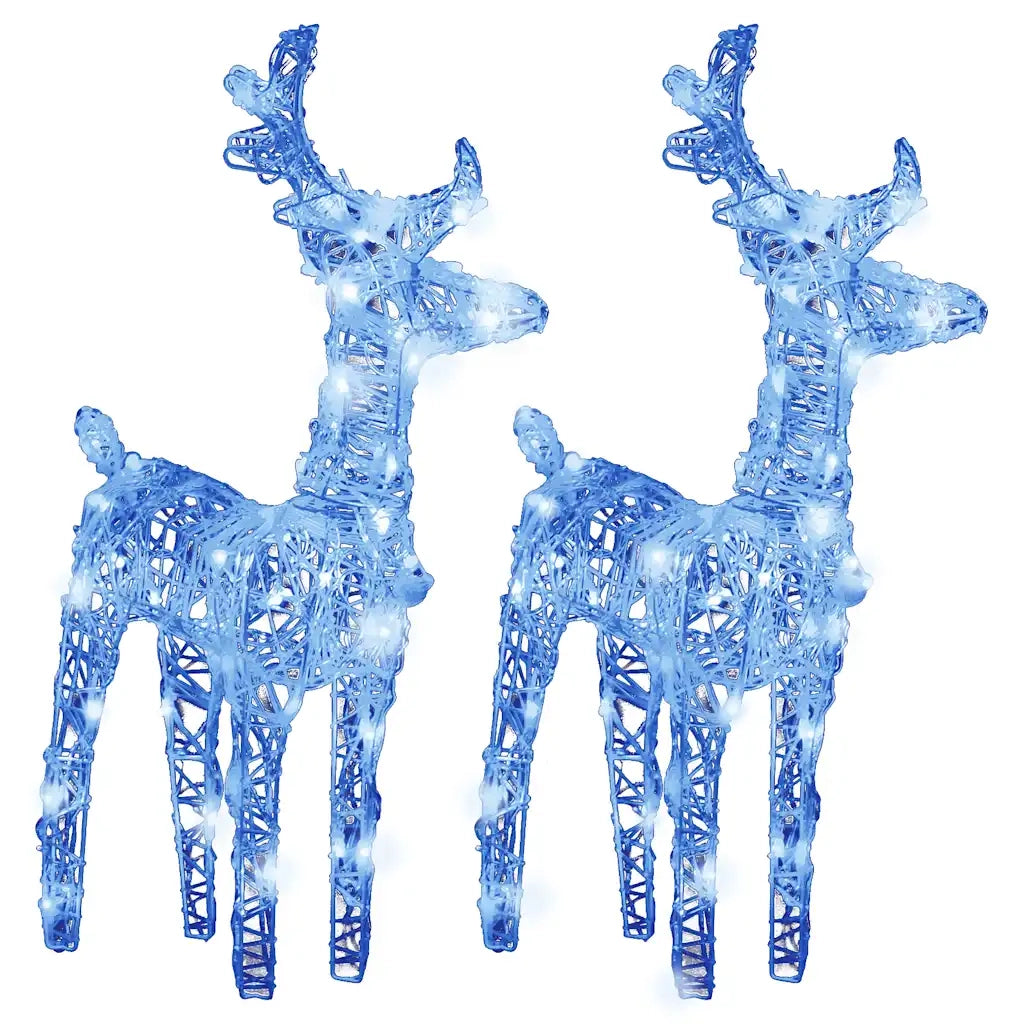 Renne di Natale 2 pz Blu 80 LED in Acrilico CFW7310644