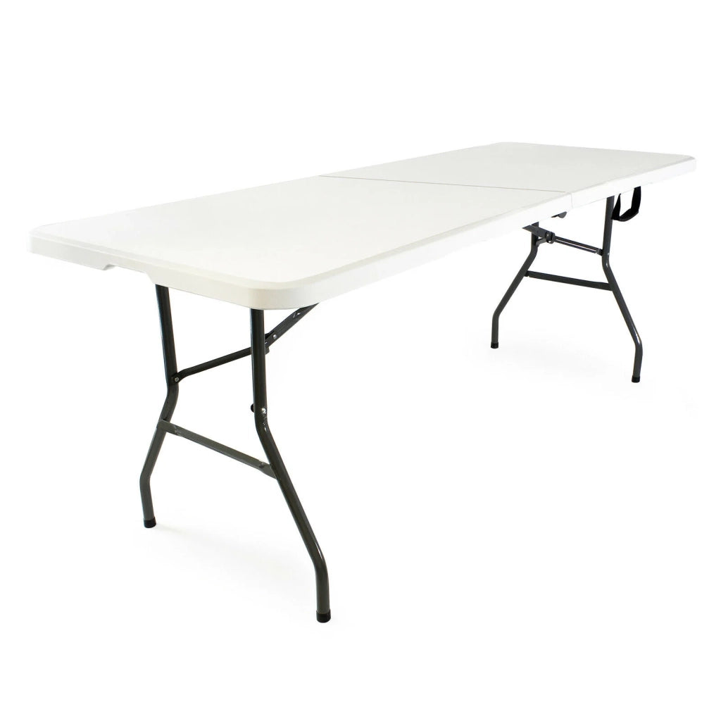 Tavolo da campeggio pieghevole portatile leggero barbecue da esterno 180 cm bianco 16_0000540