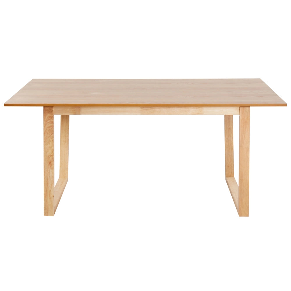 Tavolo da pranzo in legno di frassino chiaro MDF 180 x 95 cm Piano impiallacciato in frassino Design moderno Base a canale