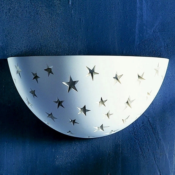 APPLIQUE IN GESSO LAMPADA DA PARETE A LED R7S STELLE LUMINOSE LUCE CALDA 3000K