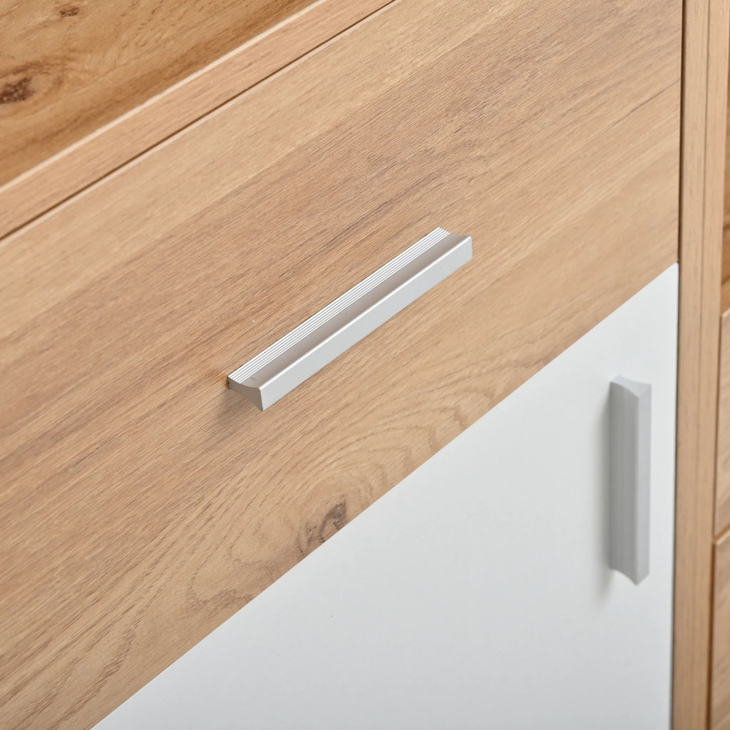 Mobile da ingresso con specchio LED panca appendiabiti e ribalta per scarpe in MDF bianco naturale 120 × 32 × 178 cm