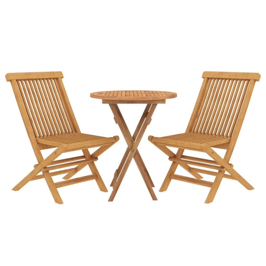 Set da pranzo da giardino per esterni 3 pezzi in legno massello di teak 02_0013601