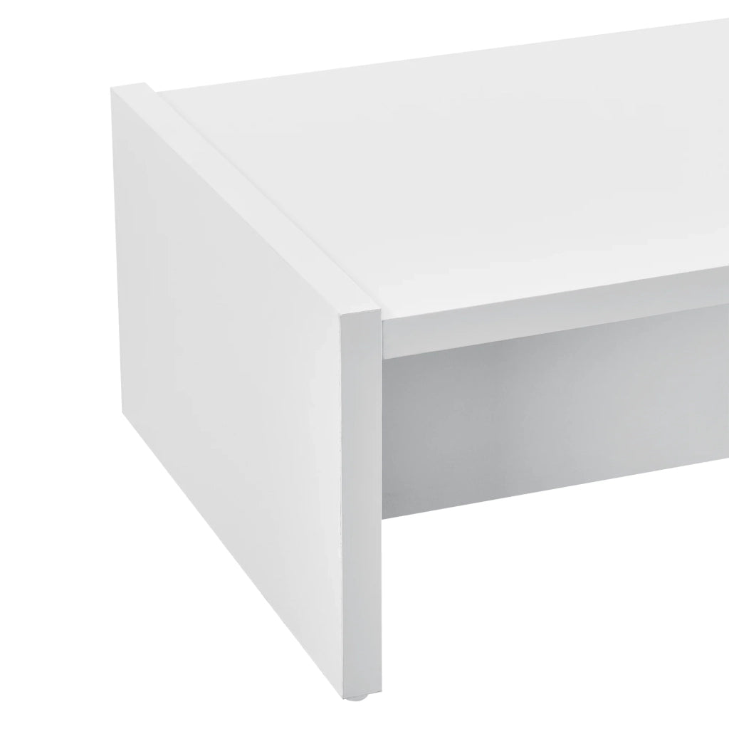 Supporto per monitor rialzo per schermo supporto per monitor supporto da tavolo per monitor in truciolato 100 cm bianco 03_0003912