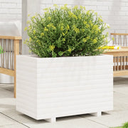 Fioriera da Giardino-Vaso da Esterno Bianca 70x40x49,5cm Legno Massello di Pino 786538