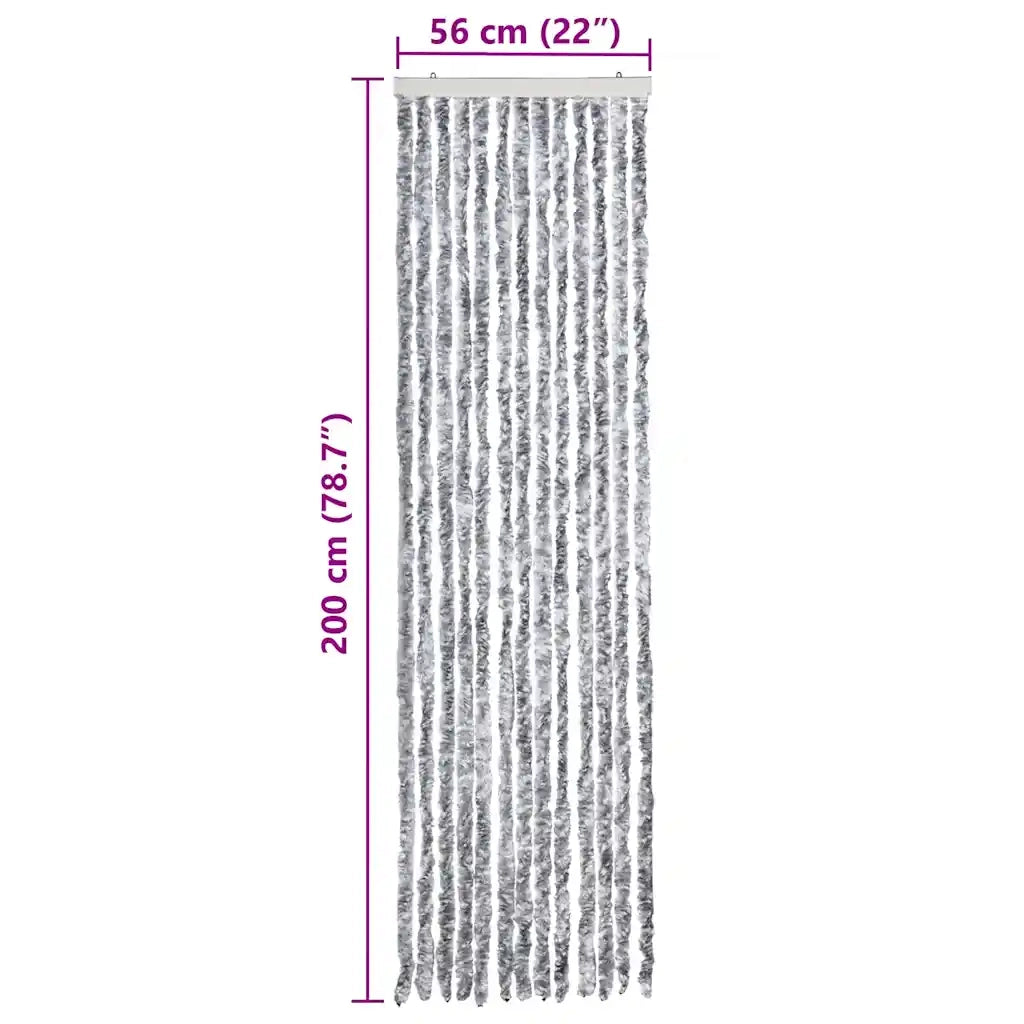 Zanzariera Bianco e Grigio 56x200 cm Ciniglia CFW3980940