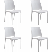 Sedia set 4 pz in resina impilabile made in Italy design per interno esterno SOFIA Bianca