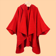 Nuovo scialle da donna con cappuccio e orlo spaccato, scialle a mantella a righe colorate alla moda