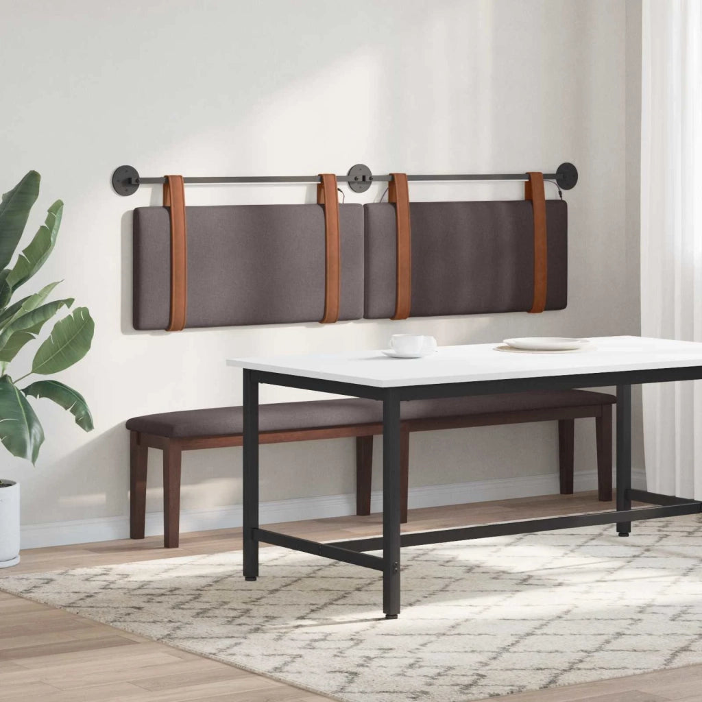 Testiera | Testata sospesa Con luce LED Marrone Scuro PU Antico