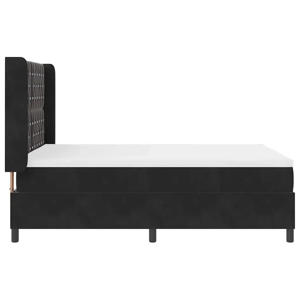 Letto a molle con materasso con led Nero 160 x 200 cm Velluto 3343822