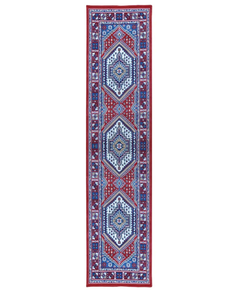 Tappeto passatoia ROYAL SHIRAZ 2065 ROSSO cm.100x240 motivo moderno geometrico arredo casa corsia arredo casa