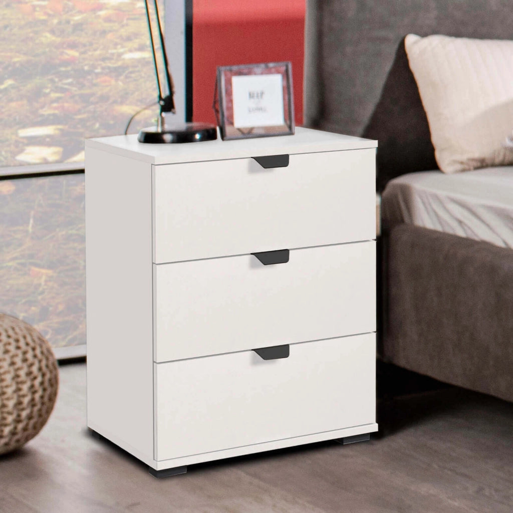 comodino moderno 3 cassetti cm 45x40x63 h - PLUS