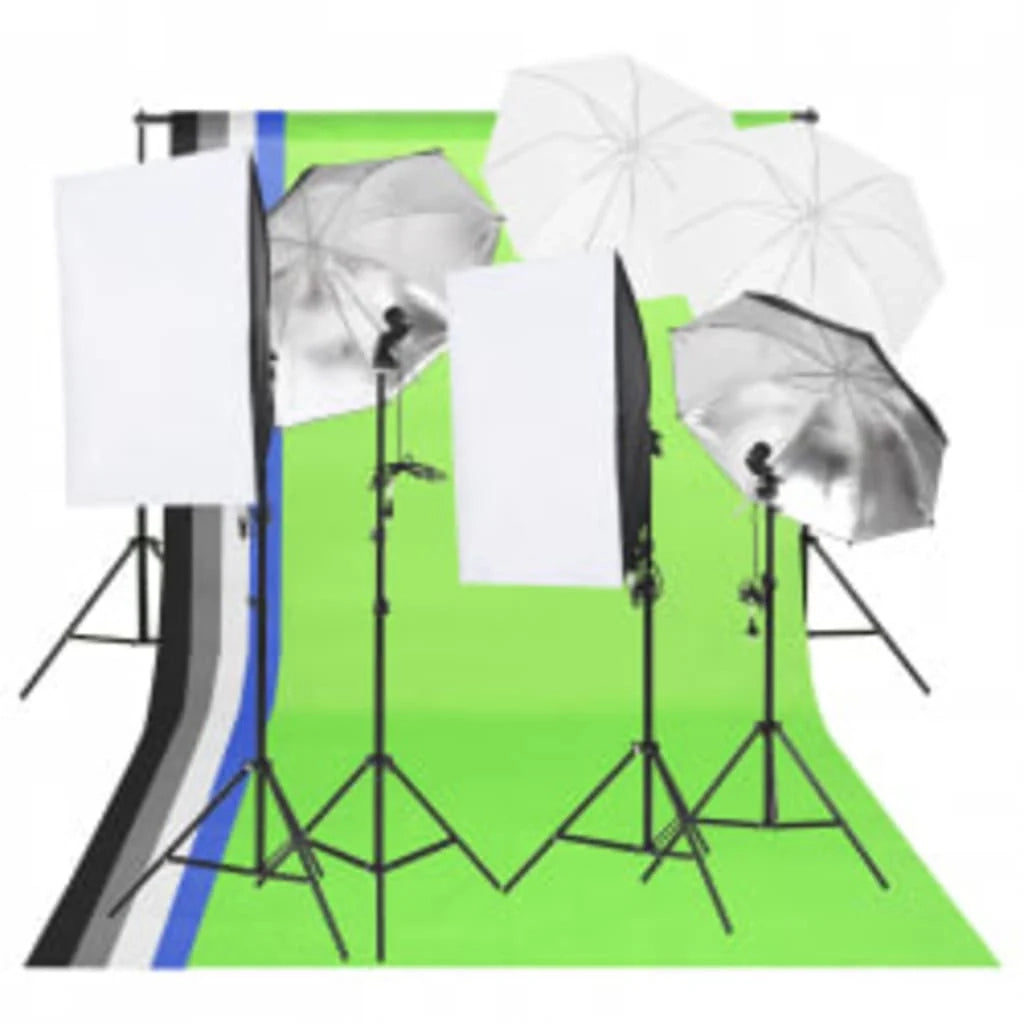 Kit per studio fotografico con illuminazione fondale e riflettore nero 02_0042450