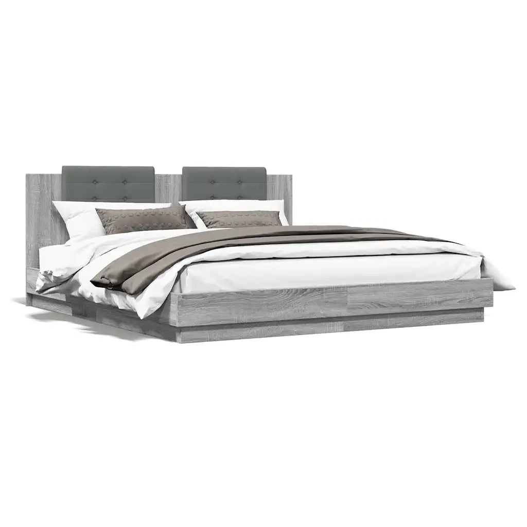 Giroletto Testiera Grigio Sonoma 180x200 cm Legno Multistrato 3209903