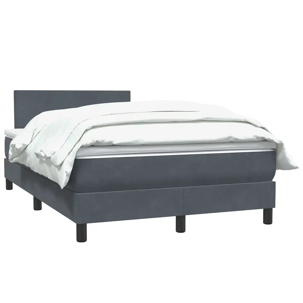 vidaXL Giroletto a Molle con Materasso Grigio Scuro 120x220 cm Velluto