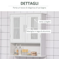Mobiletto da Bagno a Muro 60x20x70 cm 2 Ante 1 Ripiano Bianco