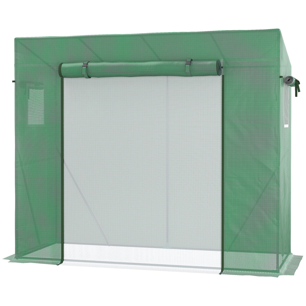 Serra da Giardino con 2 Finestre e Zanzariere ¨C Zephmum ¨C Verde, Acciaio e PE, 200x77x169 cm