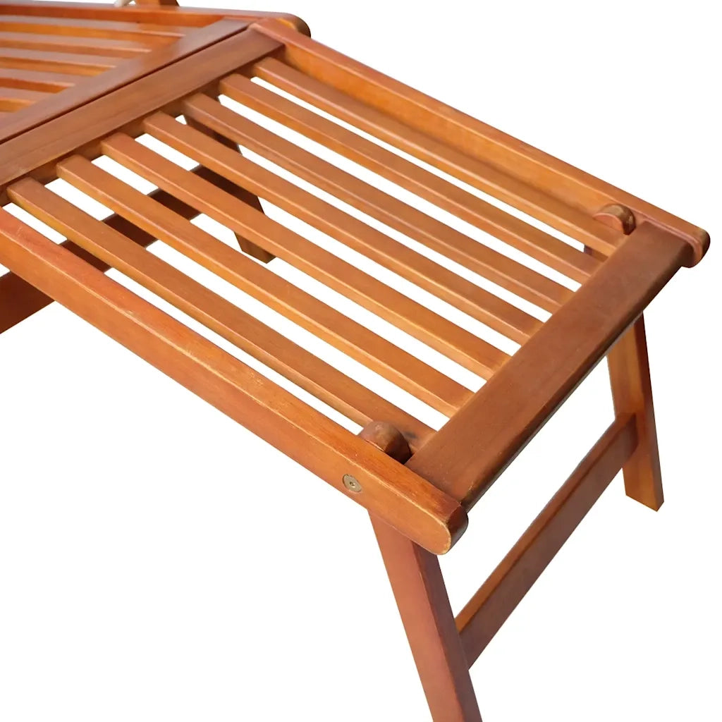 Sdraio da Esterni con Poggiapiedi e Cuscino Massello di Acacia cod mxl 73501