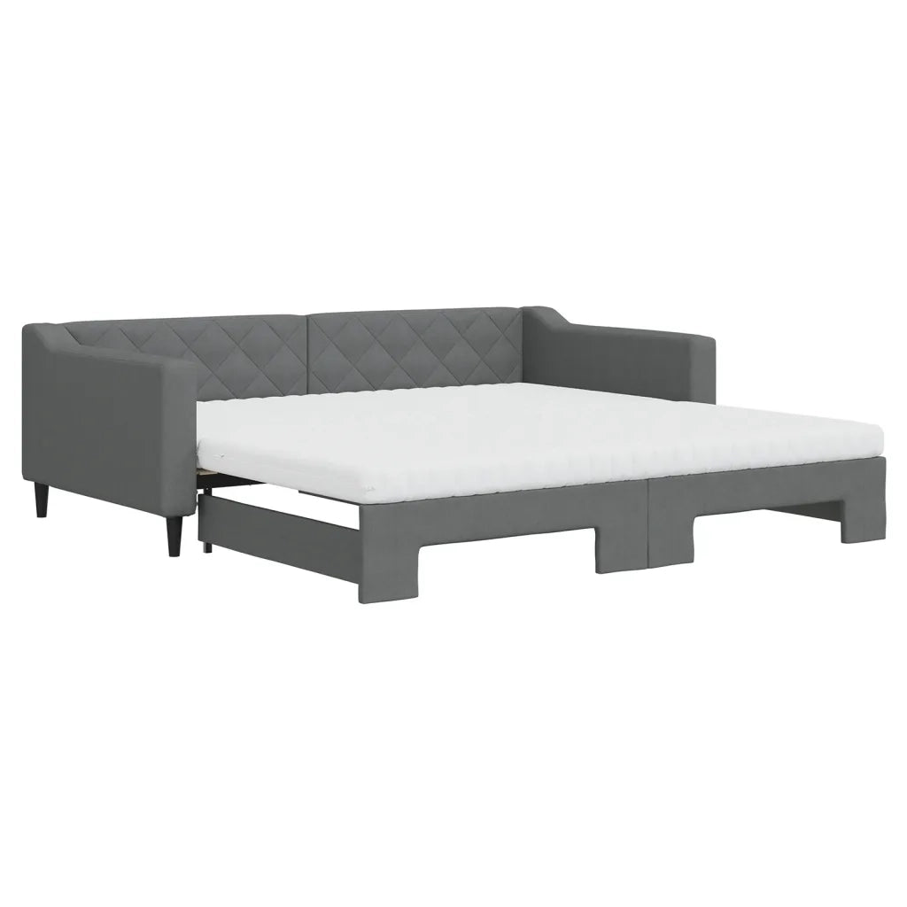 Divano Letto Estraibile Materassi Grigio Scuro 100x200 Tessuto 3197450