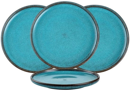 Servizio da 4 pezzi a piatti piatti - Piatti per 4 persone - Ceramica - Resistenti a microonde e lavastoviglie - Servizio da tavola elegante - Adatto per uso quotidiano - Codice prodotto: 4 pezzi