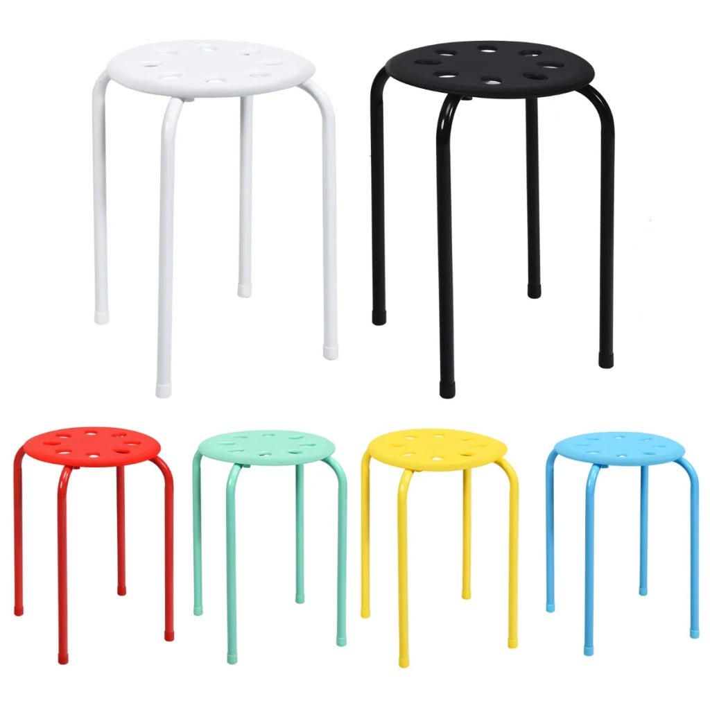 Set di 6 sgabelli impilabili stile moderno 30 x 30 x 44,5 cm seduta comoda design in metallo multicolore 20_0014191
