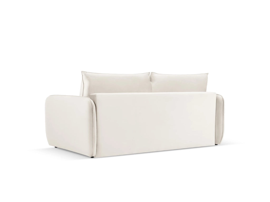 Cosmopolitan Design - Divano convertibile "Vienna" 3 posti in velluto beige chiaro 