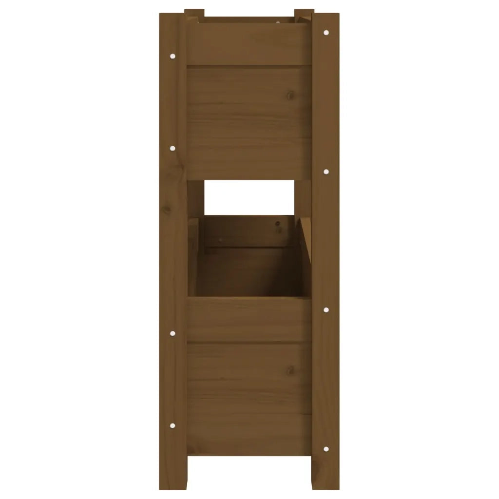 Fioriera Marrone Ambra 77x25x66 cm in Legno Massello di Pino