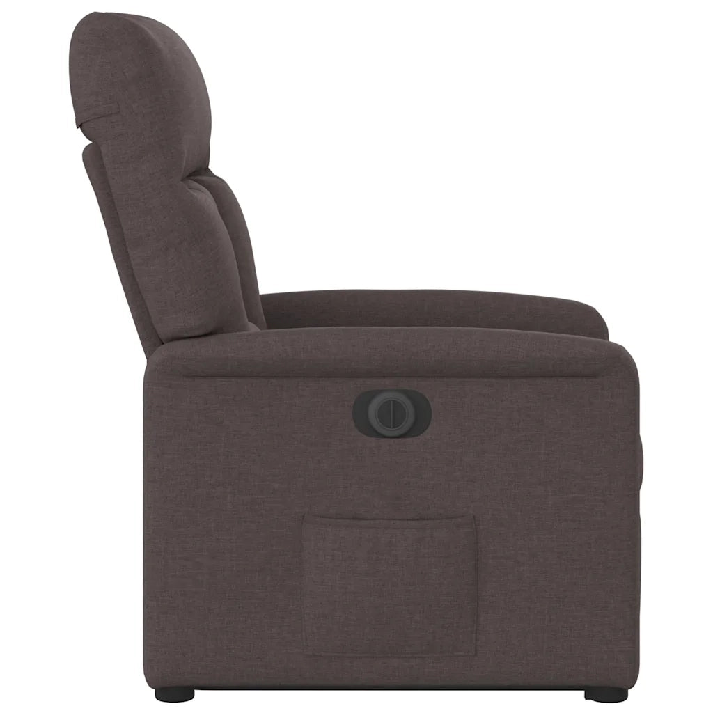 Poltrona Alzapersona Reclinante Elettrica Marrone Scuro Tessuto 3303057