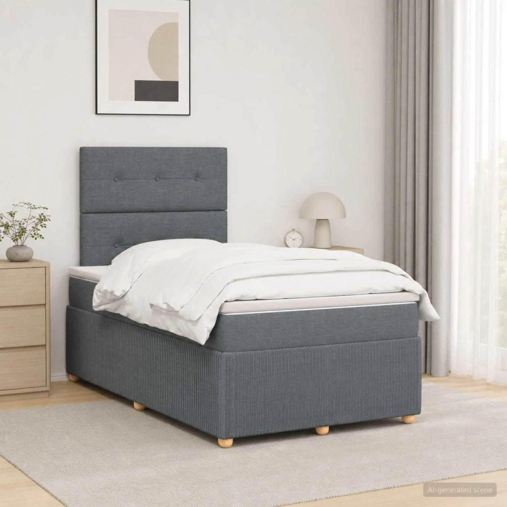 Letto box spring con materasso Grigio Scuro 120 x 190 cm 3454348