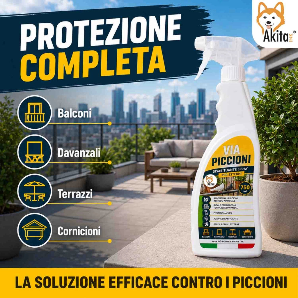 Akitaink Disabituante per Piccioni Spray per Esterni 750 ml