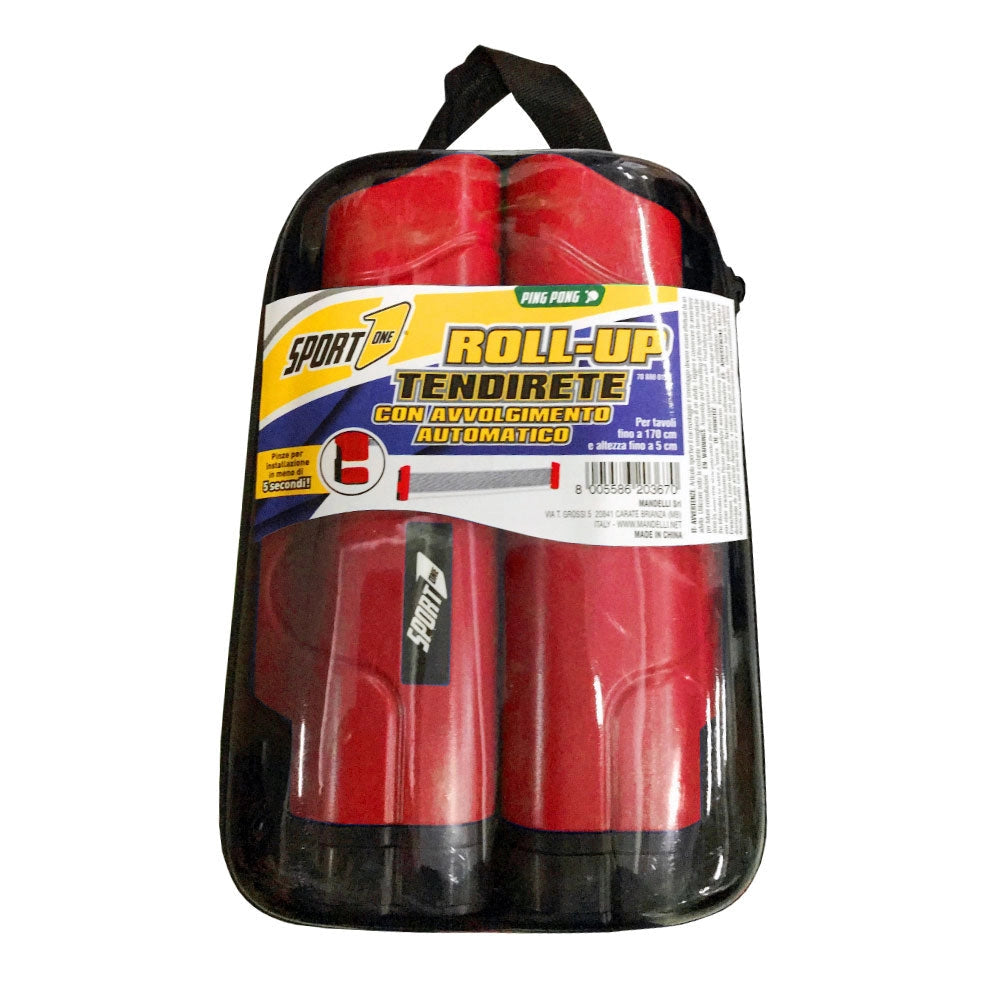 Rete Ping Pong Roll Up Estensibile fino a 170 cm Avvolgimento Automatico Blu o Rossa