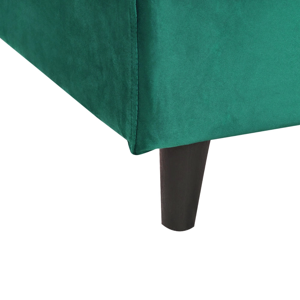 Letto matrimoniale in tessuto verde scuro con rete a doghe 140 x 200 cm stile contemporaneo
