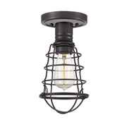 Plafoniera industriale bronzo palladiano Mixon E27 Quoizel