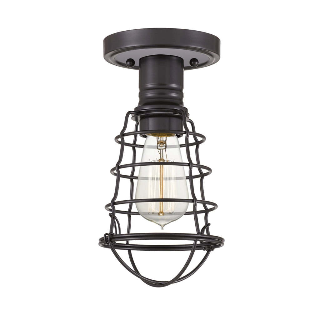 Plafoniera industriale bronzo palladiano Mixon E27 Quoizel