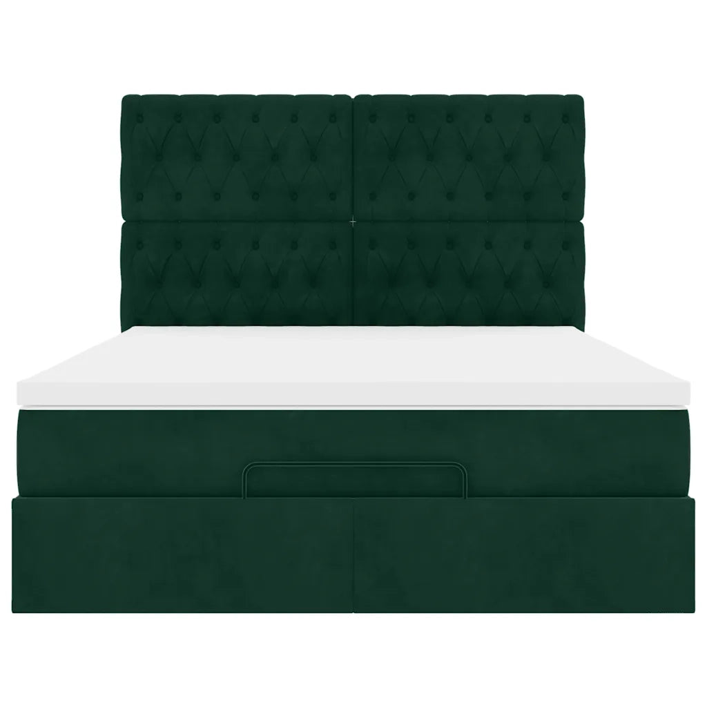 Struttura Letto Pouf con Materassi 140x200 cm in Velluto 3313550