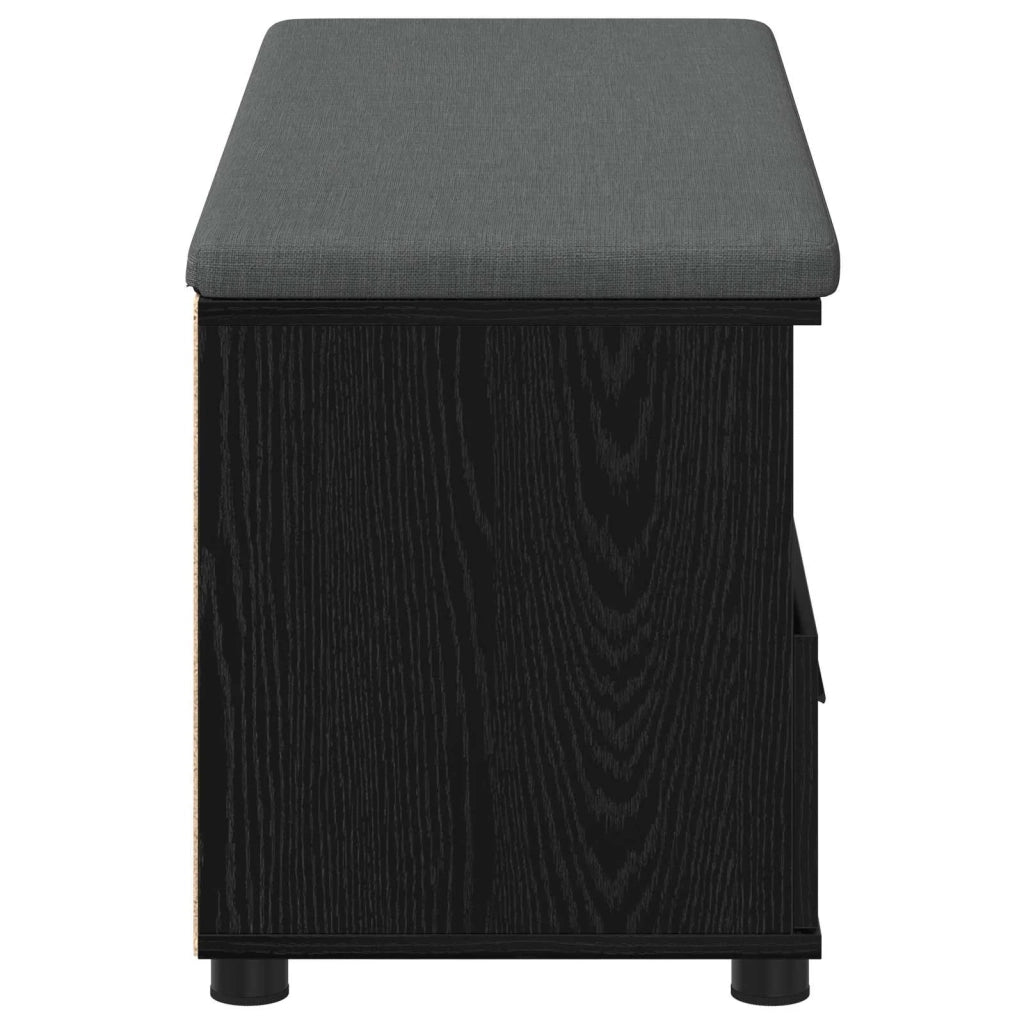Panca per ingresso con cuscino-Sgabello-Panca da Corridoio Rovere Nero 100 x 38 x 46 cm 352913