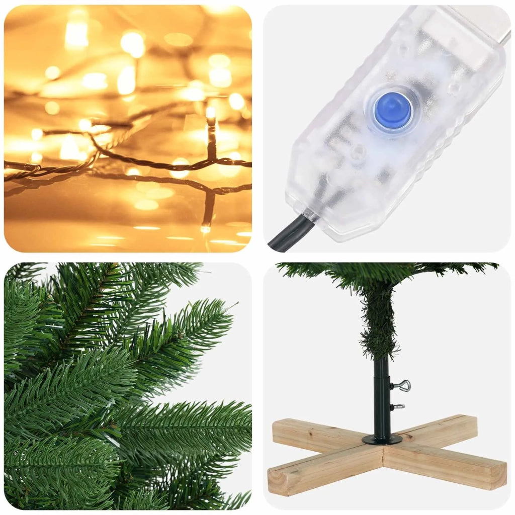 Albero di Natale artificiale 210 cm 300 LED Bianco caldo PVC 3461398