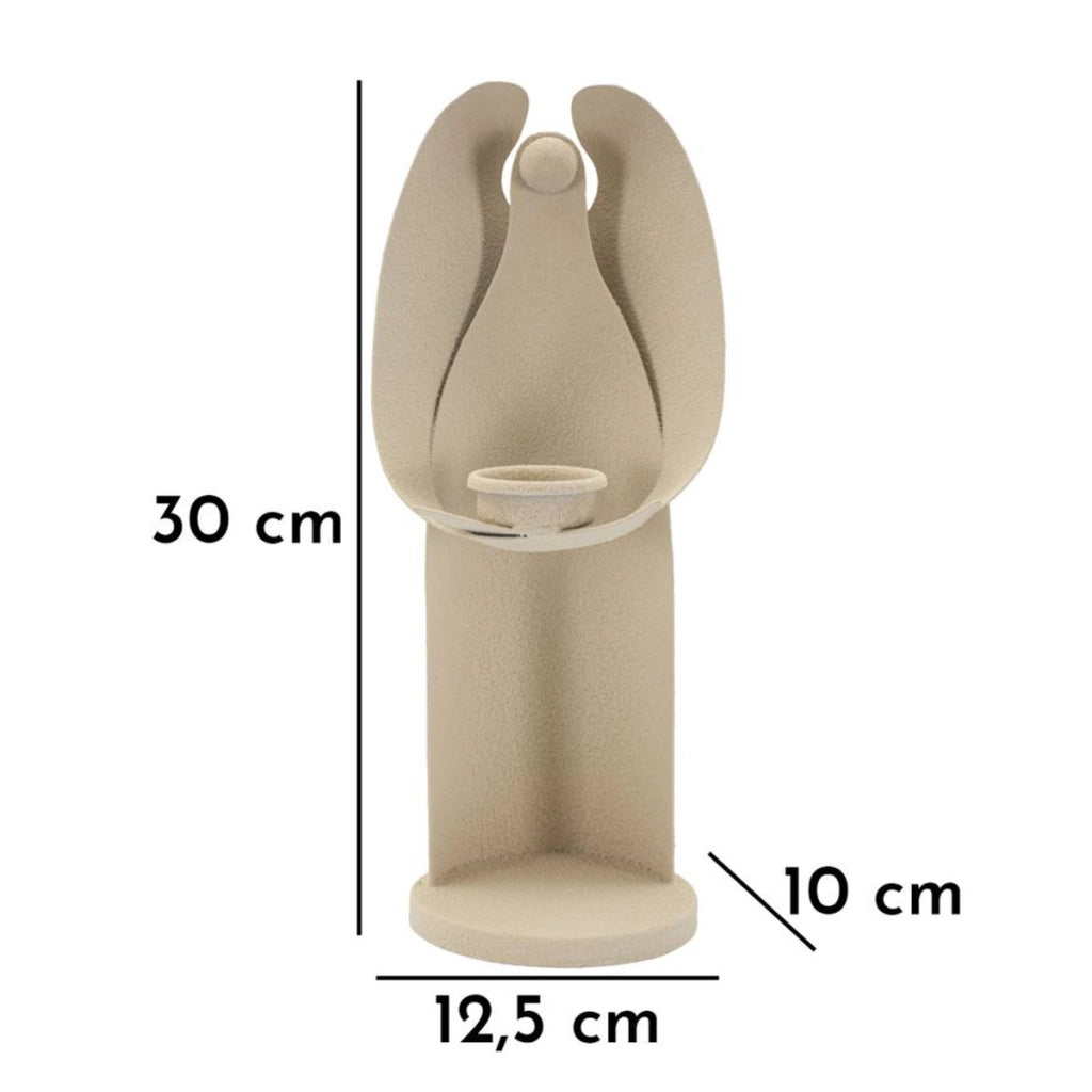 Portacandela VKH747, Beige, Metallo, 12,5x10x30 cm