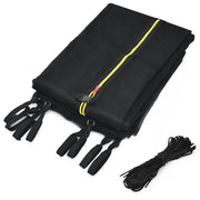 Rete di sicurezza rotonda per trampolino da 366 cm con 8 pali doppia cerniera e fibbie di sicurezza per uso esterno in PE nero 20_0019311