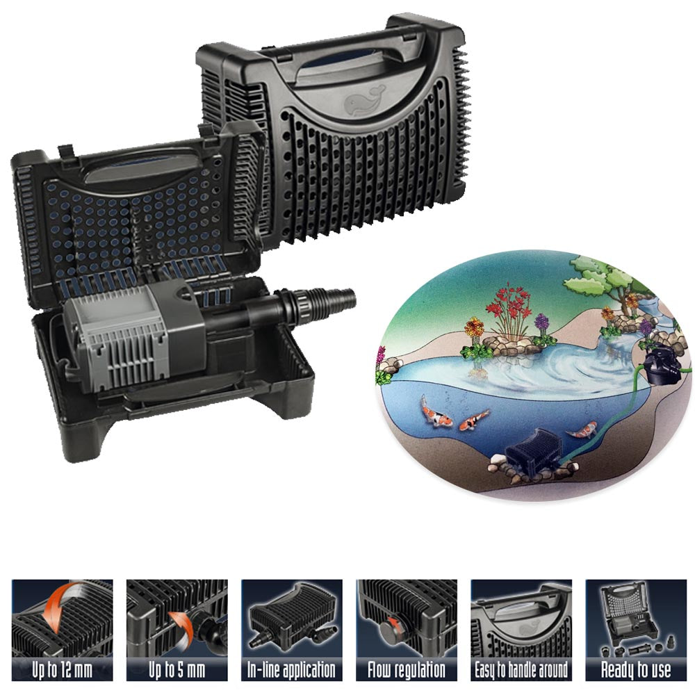 Sicce eko power 12.0 filtro e pompa per laghetti e cascate 11.500 l/h versatile (2 in 1)