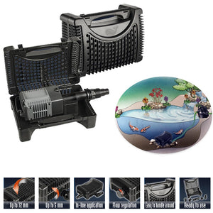 Sicce eko power 12.0 filtro e pompa per laghetti e cascate 11.500 l/h versatile (2 in 1)