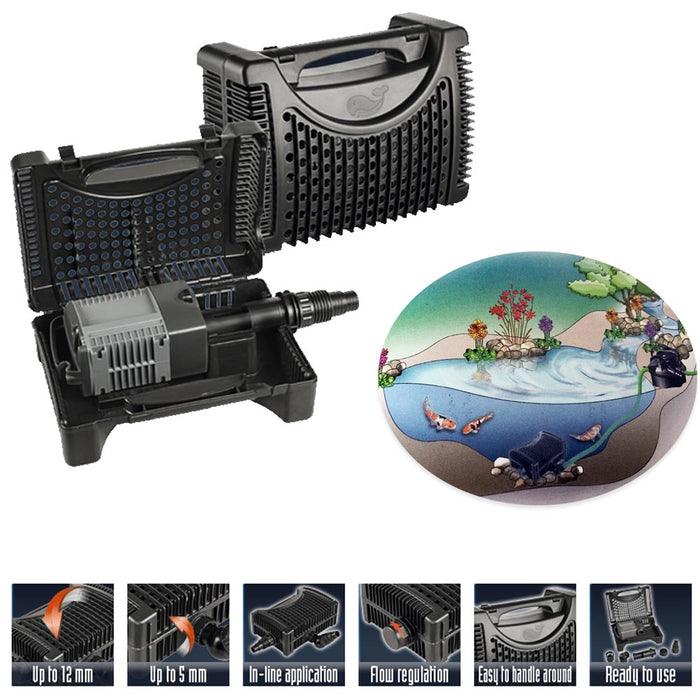 Sicce eko power 12.0 filtro e pompa per laghetti e cascate 11.500 l/h versatile (2 in 1)