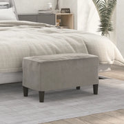 Panca-Sgabello Grigio Chiaro 70x35x41 cm in Velluto