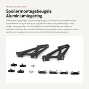 Spoiler di Ricambio - Ala di Coda Universale in Alluminio - Spoiler di Ricambio per Auto da Corsa - Sostegni per Ala di Coda - Potenziatori per Ala di Coda