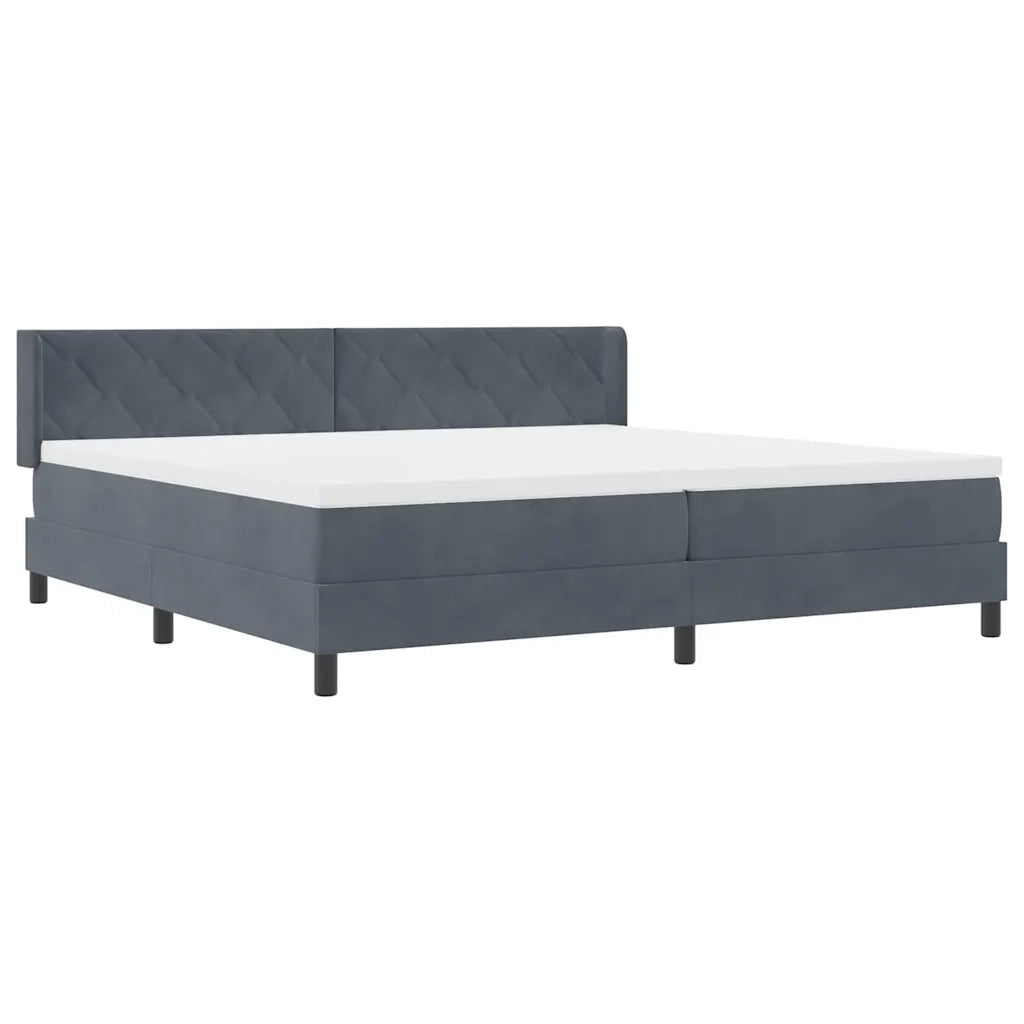 Letto a molle con testiera Grigio scuro 200 x 200 cm Velluto 3341541