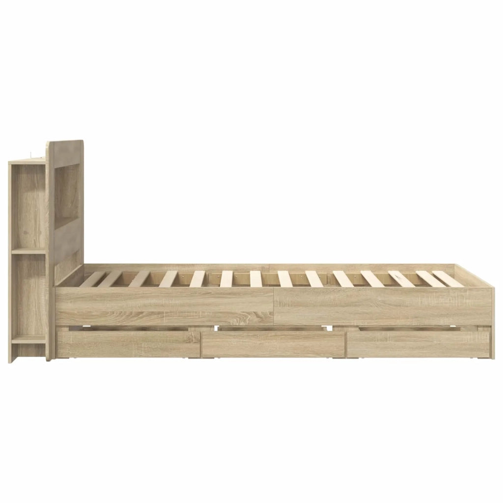 Struttura del letto con stoccaggio e testata Rovere Sonoma 3434002