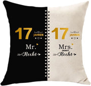 Cuscino per il 17° anniversario di matrimonio 45x45 cm - Ideale regalo per il matrimonio di 17 anni - Regalo per la coppia - Cadeau divertente per i genitori - Ricordo di San Valentino