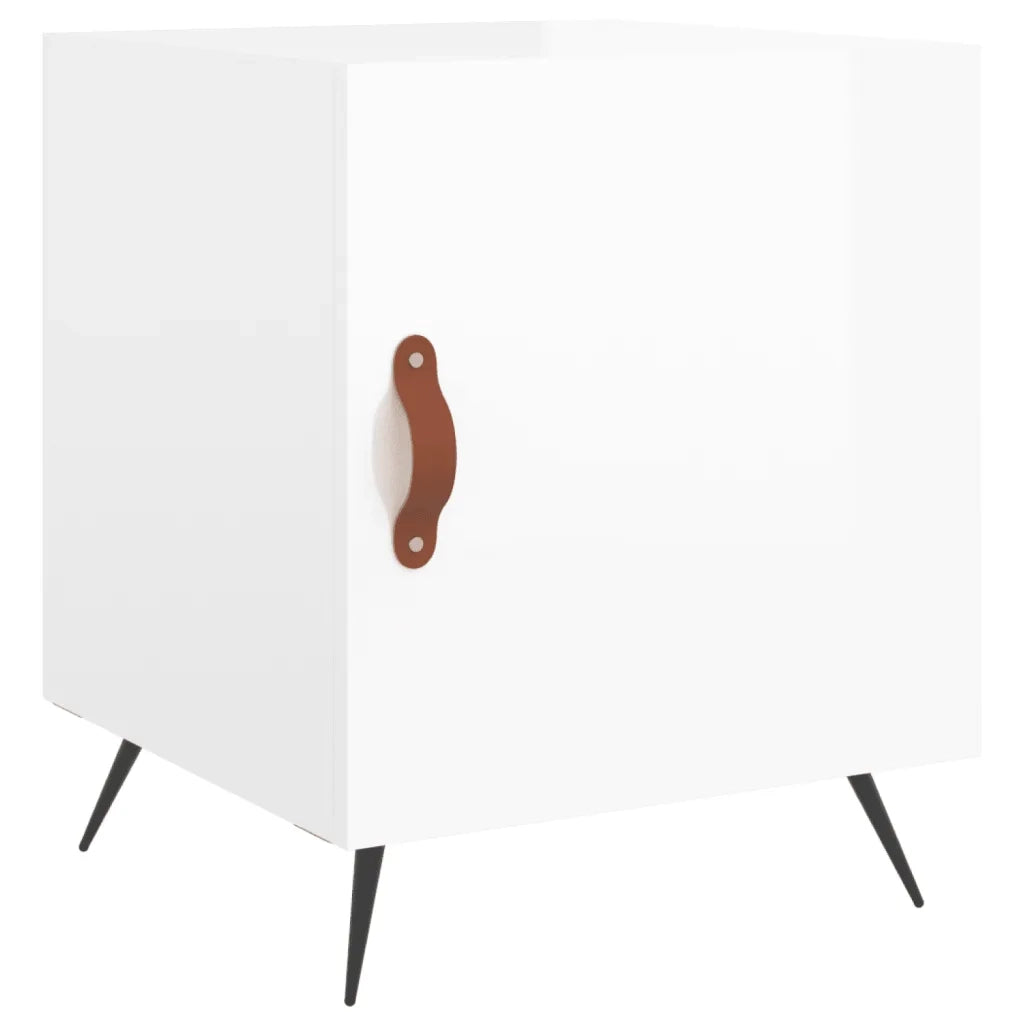Comodino Bianco Lucido 40x40x50 cm in Legno Multistratocod mxl 79665