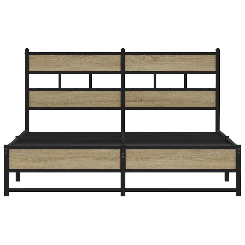 Giroletto senza Materaso in Metallo Rovere Sonoma 140x190 cm 4017272